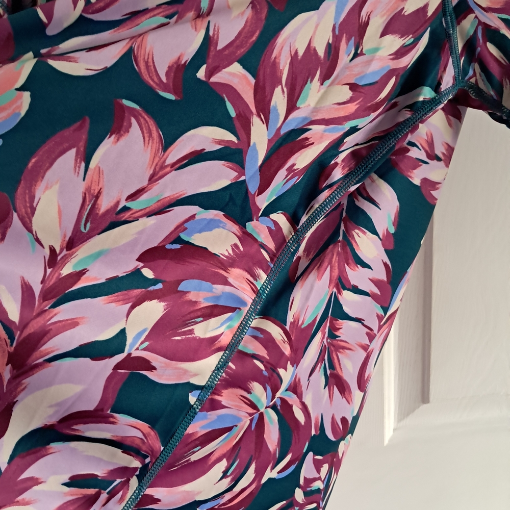 Floral Women's Top - Pink and Green - Picture 4 of 6